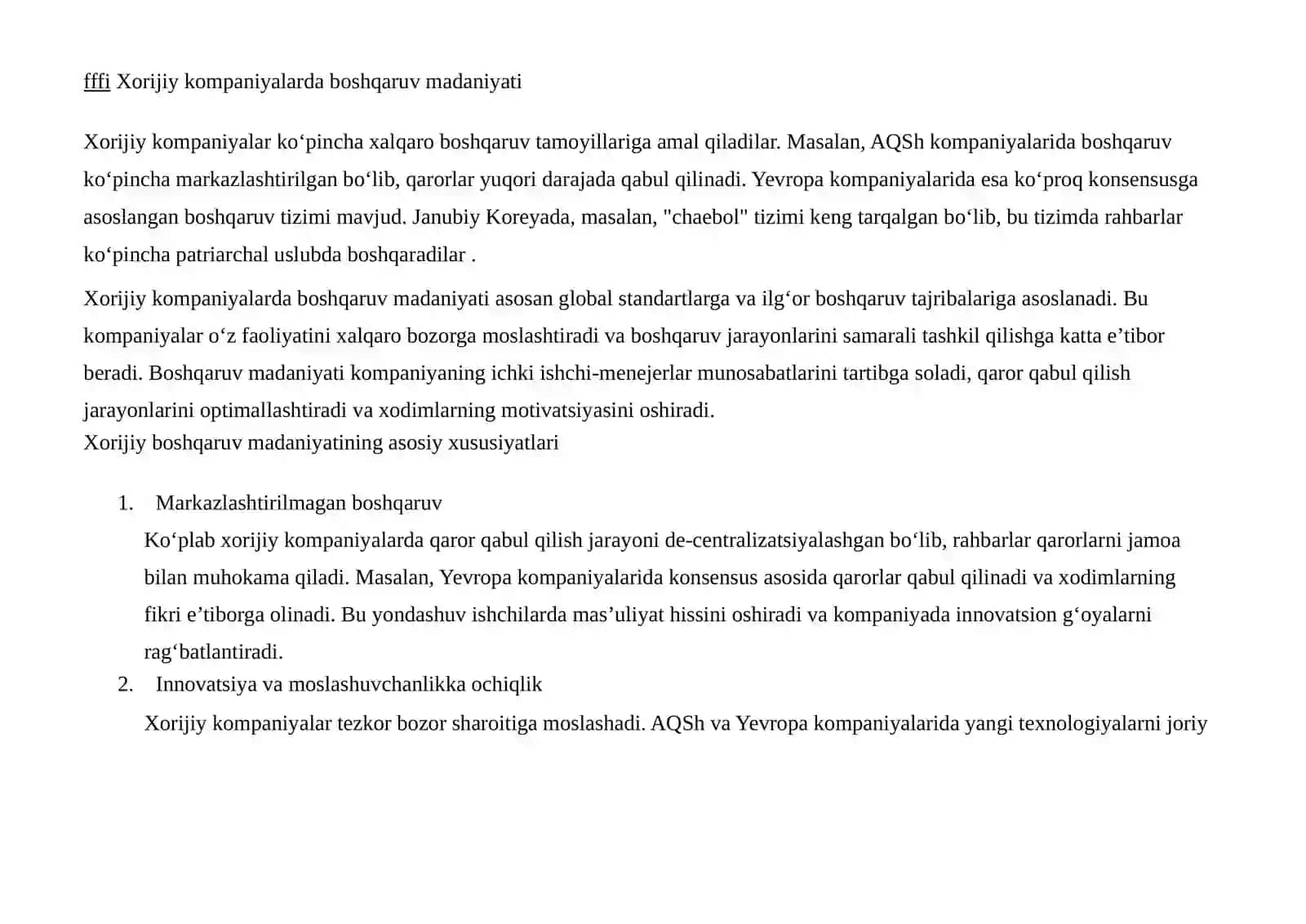 Boshqaruv Madaniyatini Qiyoshlash 4