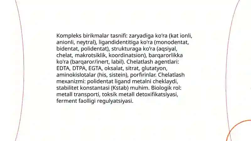 Biologik faol kompleks birikmalar 4