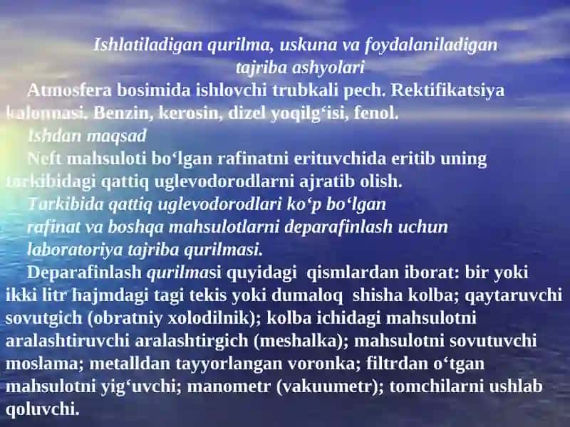 Yog‘sizlantirish. Neftni dearomatizatsiyalash va deparafinlash 4