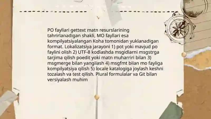 Koha tizimida tillar bilan ishlash: Oʻzbek tili lokallashtirish tajribasi 4