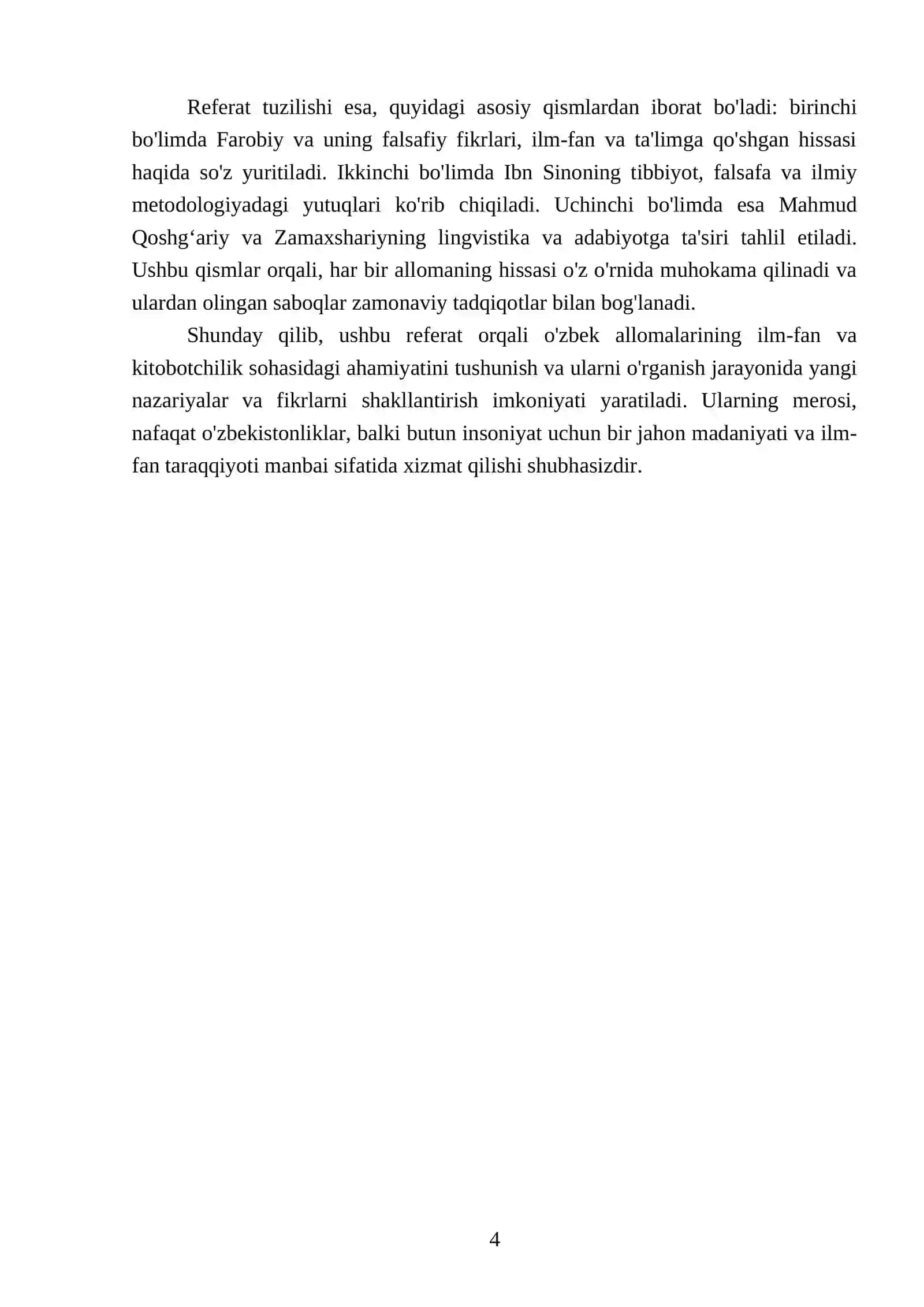 Referat on Farobiy, Ibn Sino, Beruniy, Mahmud Qoshgʻariy, Margʻiloniy, Zamaxshariy 4