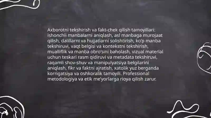 Media maydonda axborot tarqatish madaniyati 4