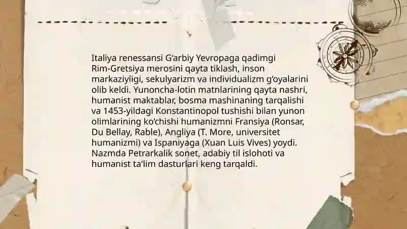 G‘arbiy Yevropa uyg‘onish adabiyoti 4