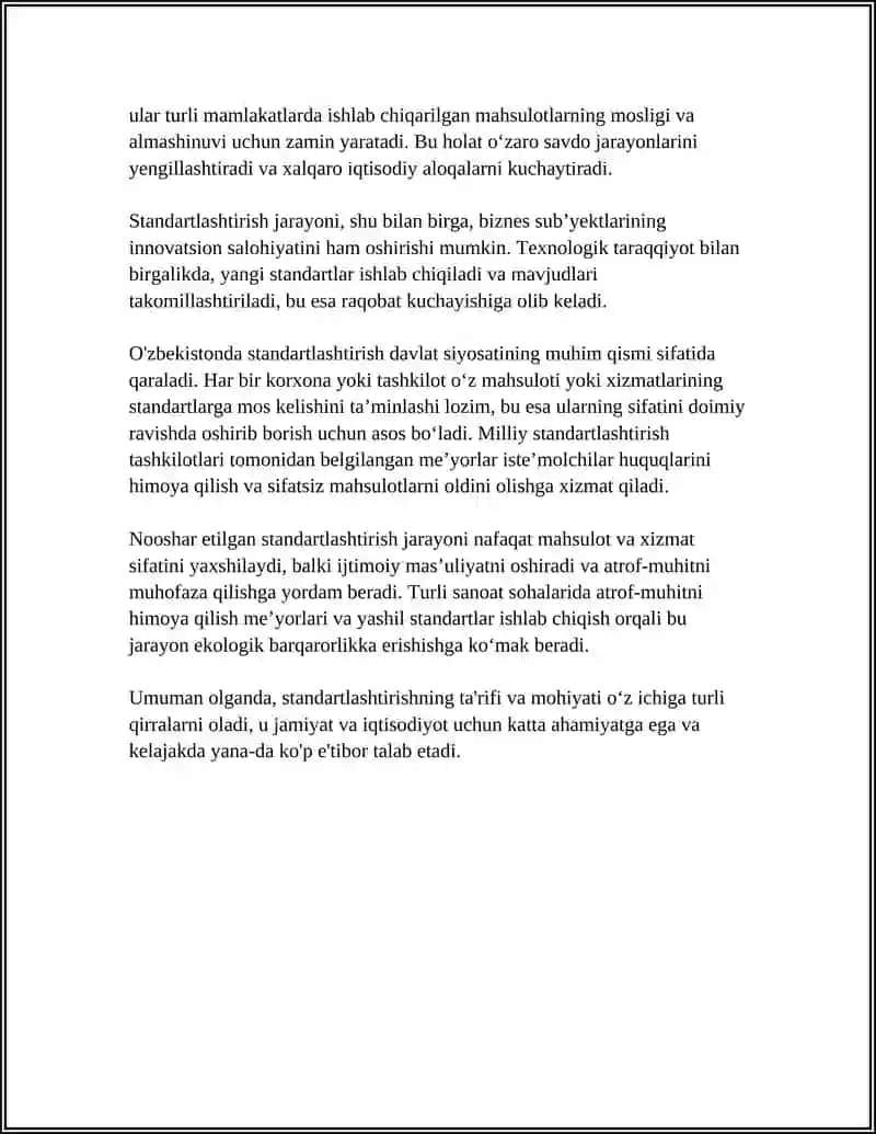 STANDARTLASHTIRISH HAQIDA TUSHUNCHA 4