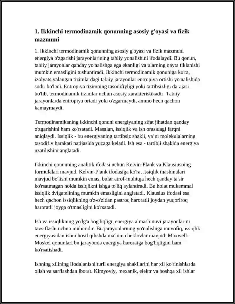 TЕRMОDINАMIKАNING 2- QONUNI. UNING АNАLITIK IFОDАSI 4