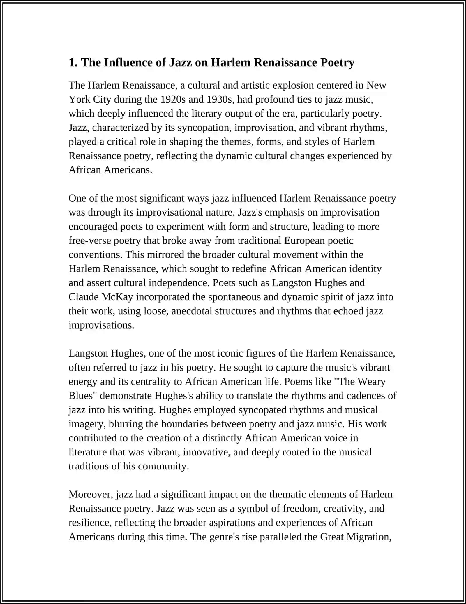 THE HARLEM RENAISSANCE. THE POEMS "I, TOO", "THE NEGRO SPEAKS OF RIVERS" BY L. HUGHES, "IF WE MUST DIE" BY CLAUDE MCKAY 4