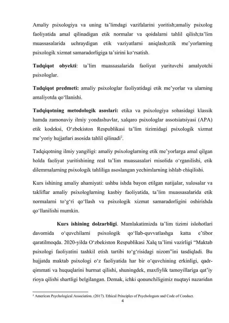 Ta’limda amaliy psixologning etik norma va qoidalari 4