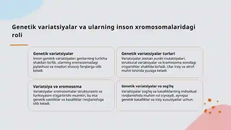 Inson xrosoma genom va gen kasalliklari 4