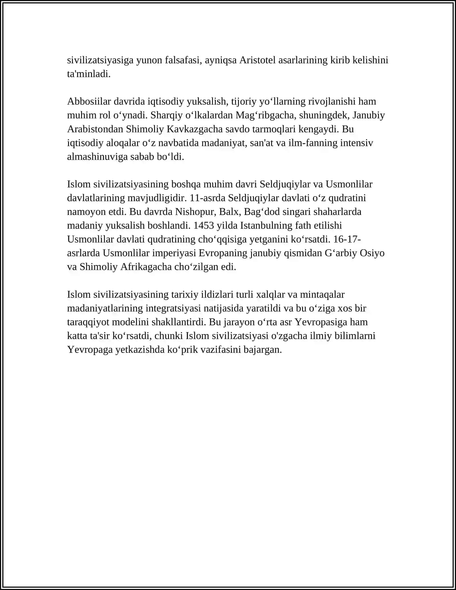 İSLOM SIVILIZATSIYASINING BUGUNGI KUNDAGI AHAMIYATI 4