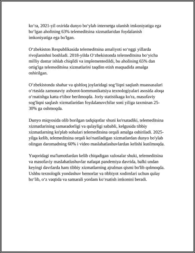 TIBBIYOTDA QO’LLANILADIGAN ZAMONAVIY KLINIK USULLAR 4