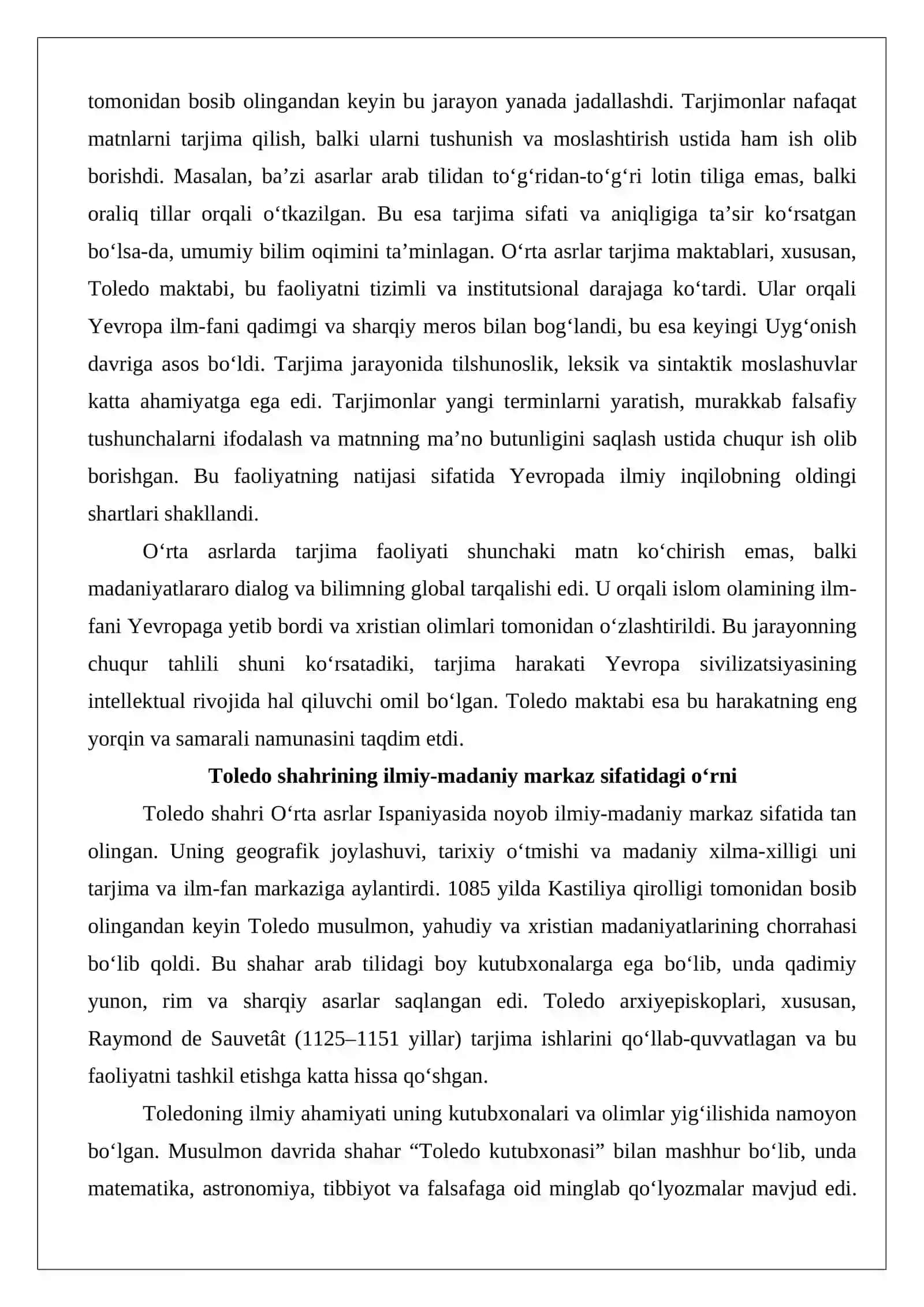 Toledo tarjima maktabida lotin tiliga tarjima qilingan tabiiy fanlarga oid asarlar 4