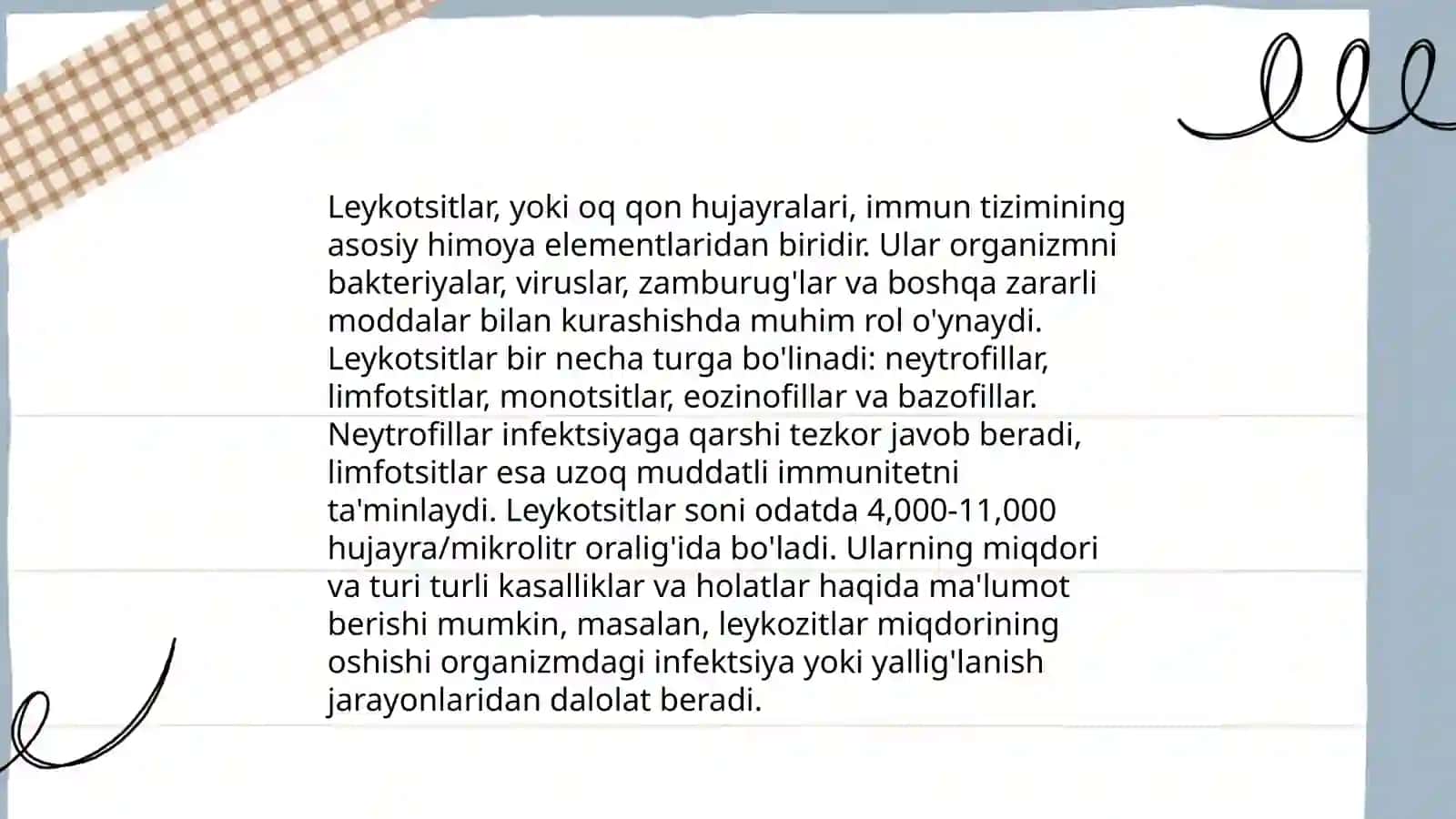 Leykotsitlar.Tibbiyotdagi ahamiyati 4