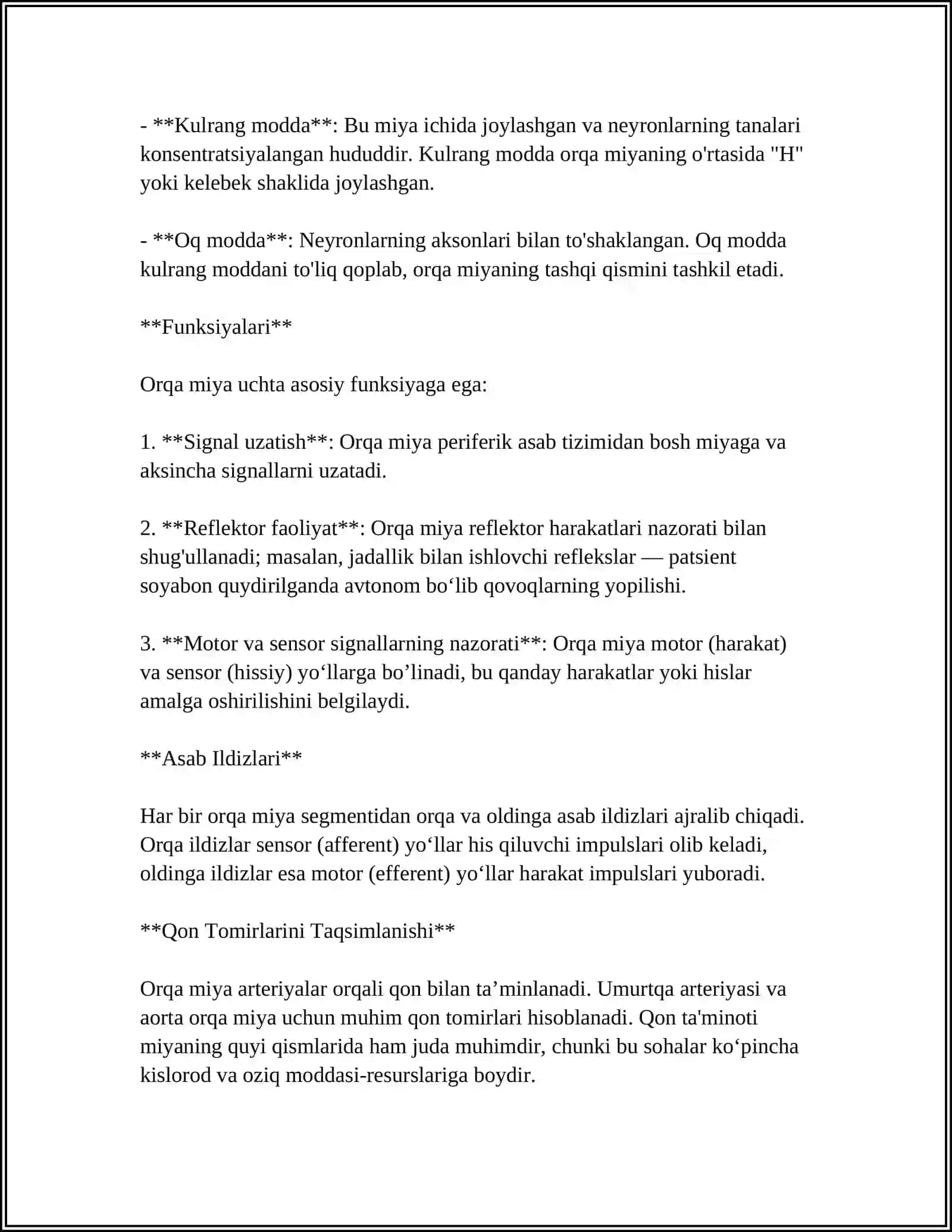 Orqa Miyaning Anatomiyasi 4