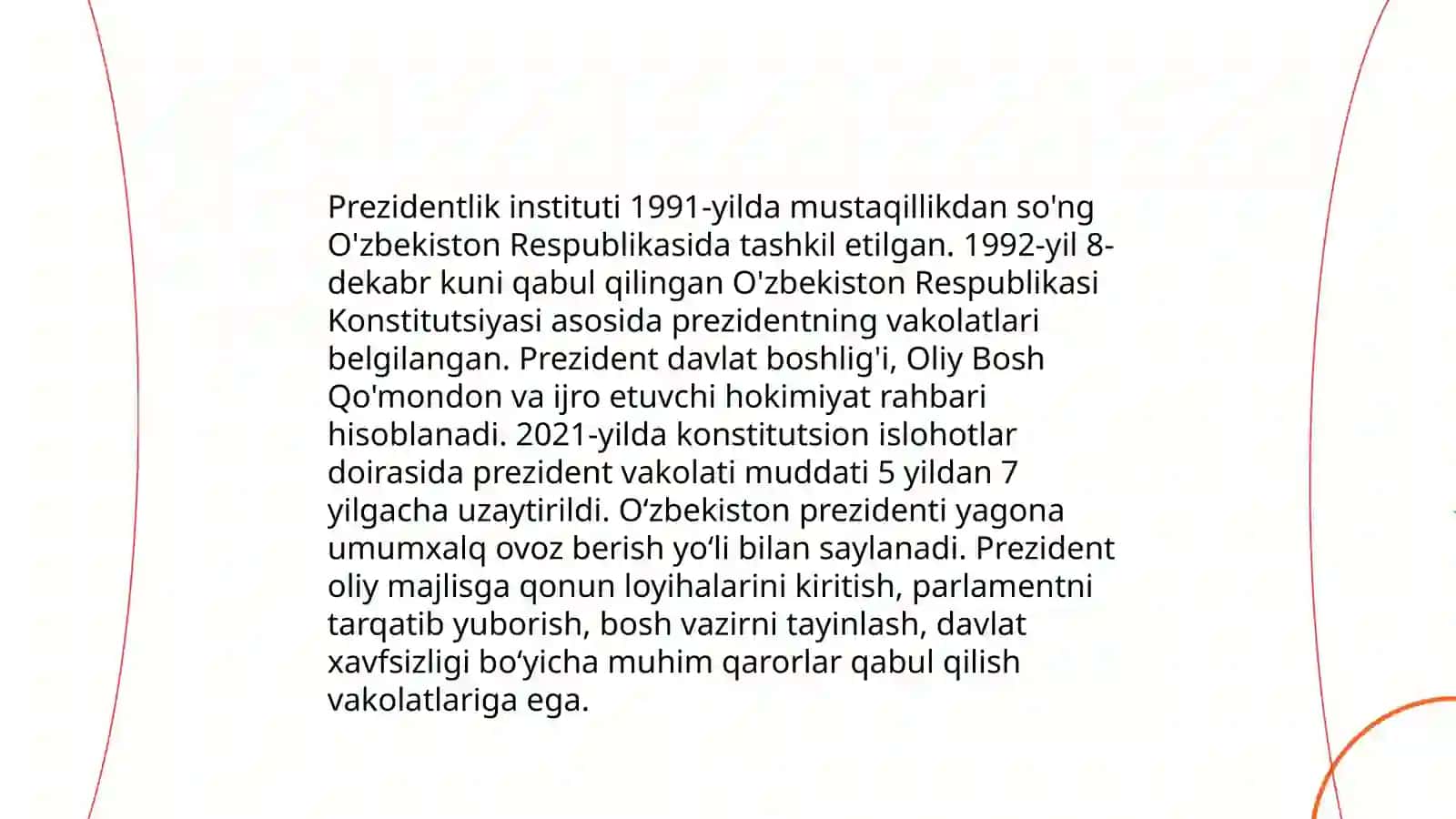Oʻzbekiston Respublikasining milliy- davlat tuzumi 4