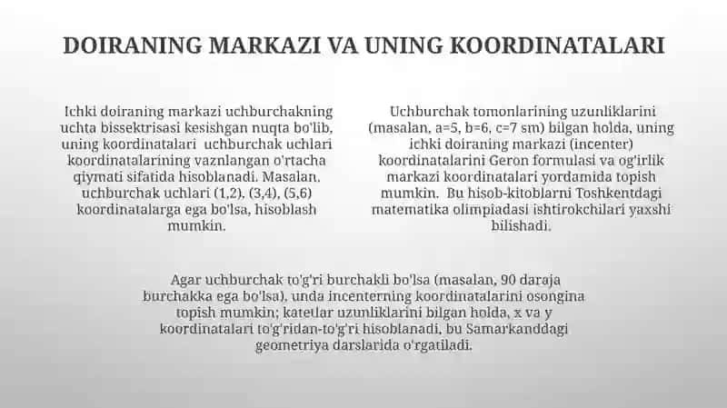 Uchburchakka Ichki Tekislangan Doira 4