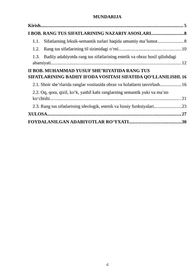 Muhammad Yusuf she’rlarida rang-tus sifatlarining qoʻllanilishi 4