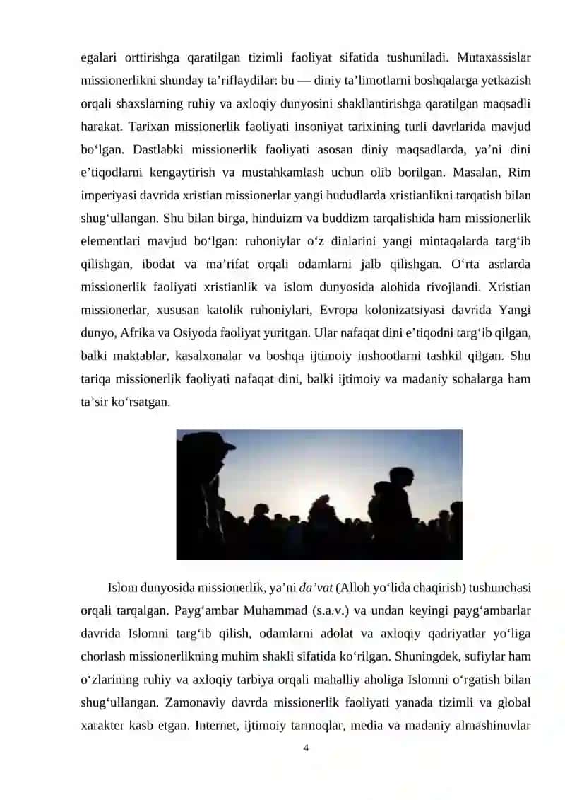 Missionerlik va prozelitizmning diniy etiqodni tanlashga salbiy ta'siri. 4