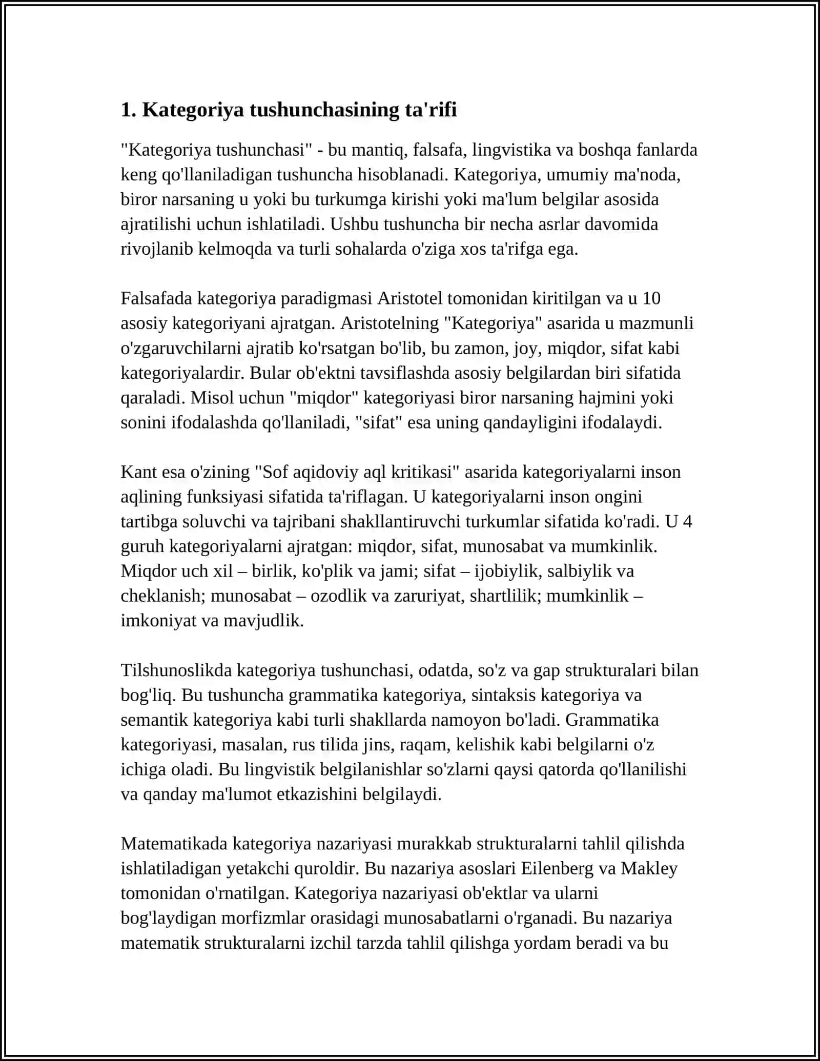 Kategoriya Tushunchasi va Ularning Turlari 4