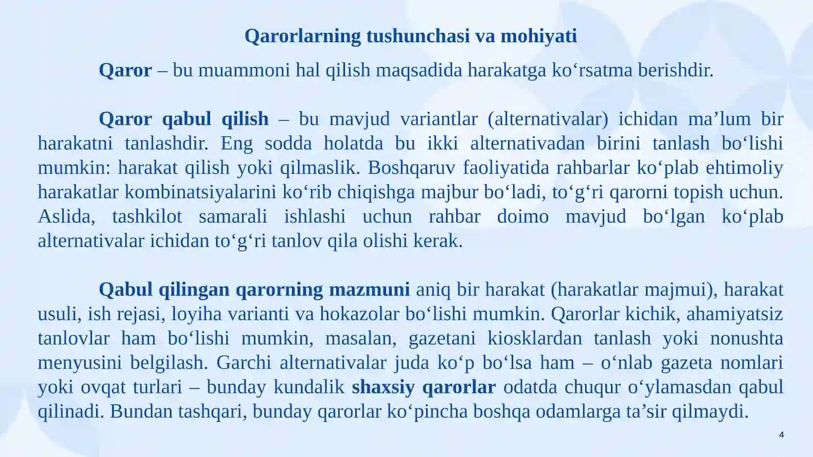 Shaxsiy rejalashtirish va byudjetlashtirish asoslari 4