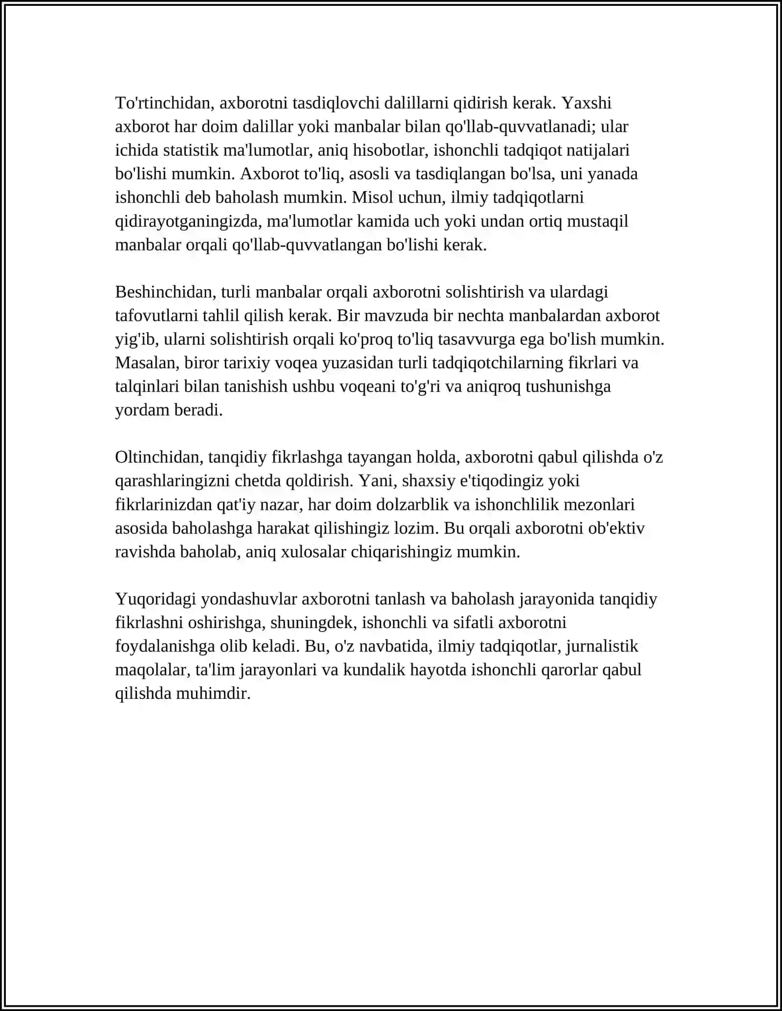 MEDIA SAVODXONLIKNI QANDAY OSHIRISH MUMKIN 4