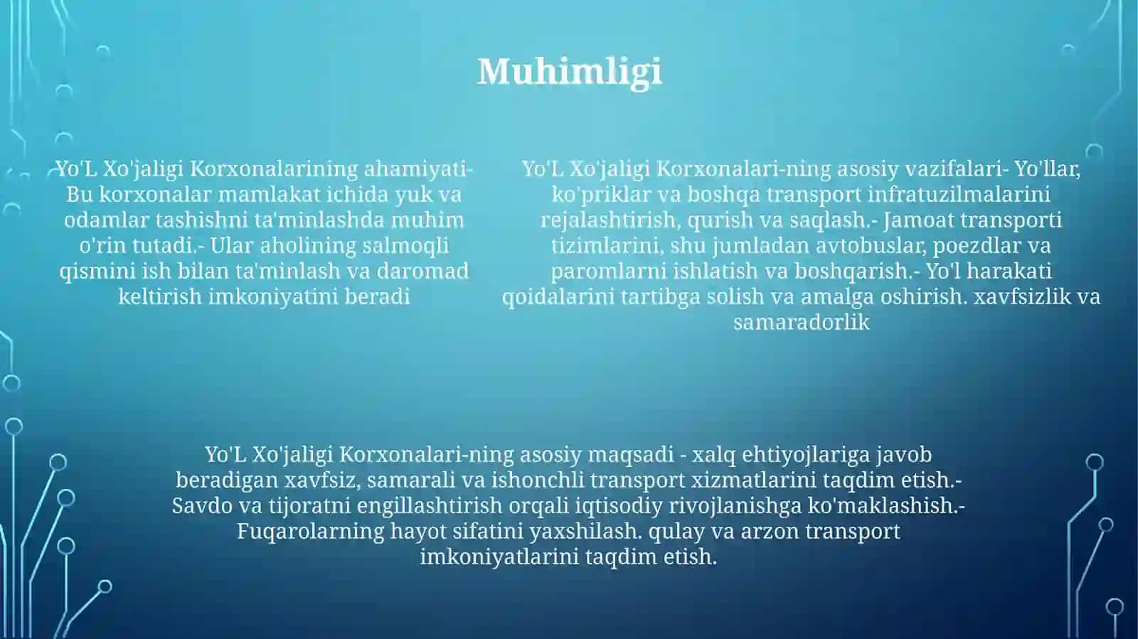 Yo’L Xo’Jaligi Korxonalari Kuyidagi Asosiy Ishlarni Amalga Oshiradi Va Uning AsosiyMaqsadi 4