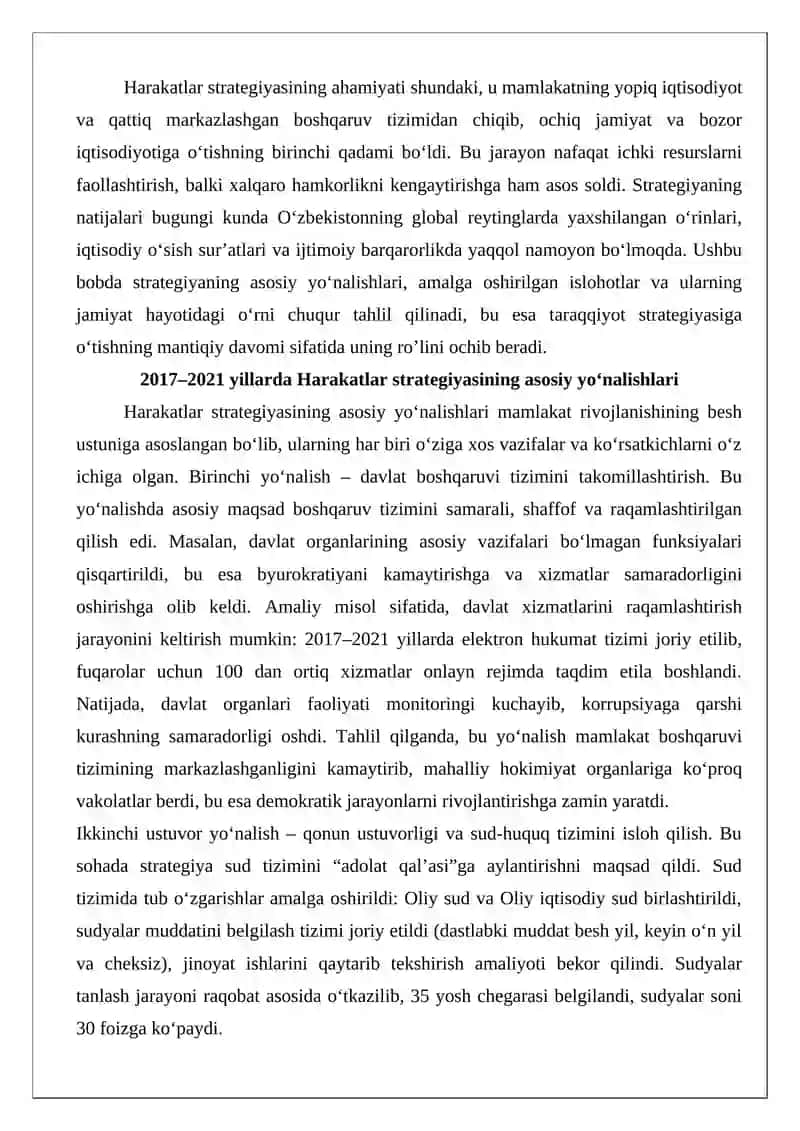 Harakatlar strategiyasidan – taraqqiyot strategiyasi sari 4