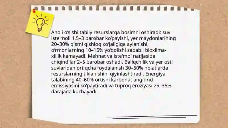 Aholi sonining o‘sishi va atrof-muhit muammolarini yuzaga kelishi 4