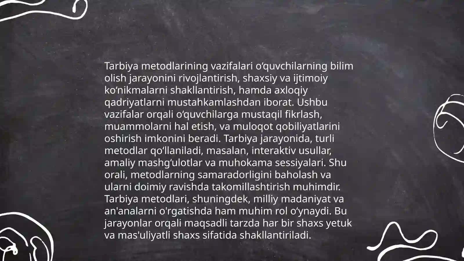 Tarbiya metodlarining maqsadi, vazifalari va turkumlanishi 4