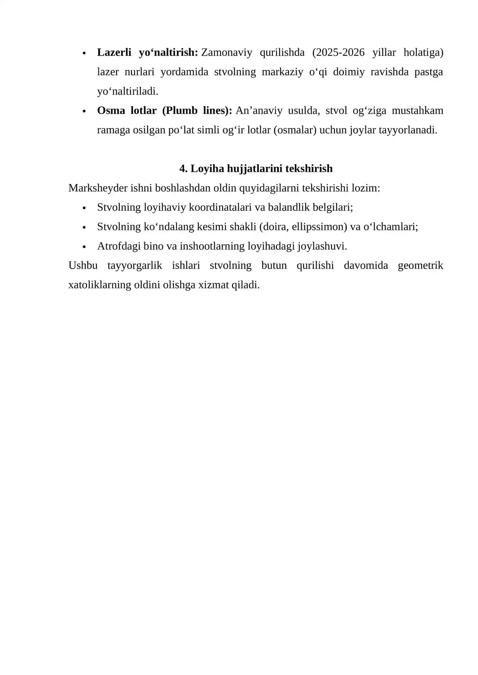 Tik shaxta stvolini òtish va mustaxkamlashda marksheyderlik ishlari 4