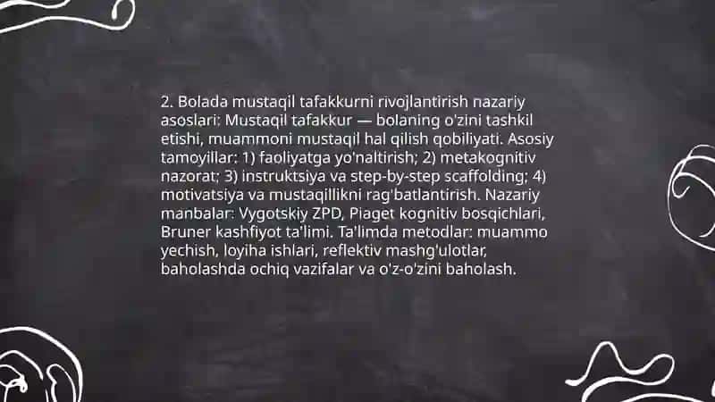 Talim jarayonida bolani mustaqil intelekt faol tafakkurni shakllantirish 4