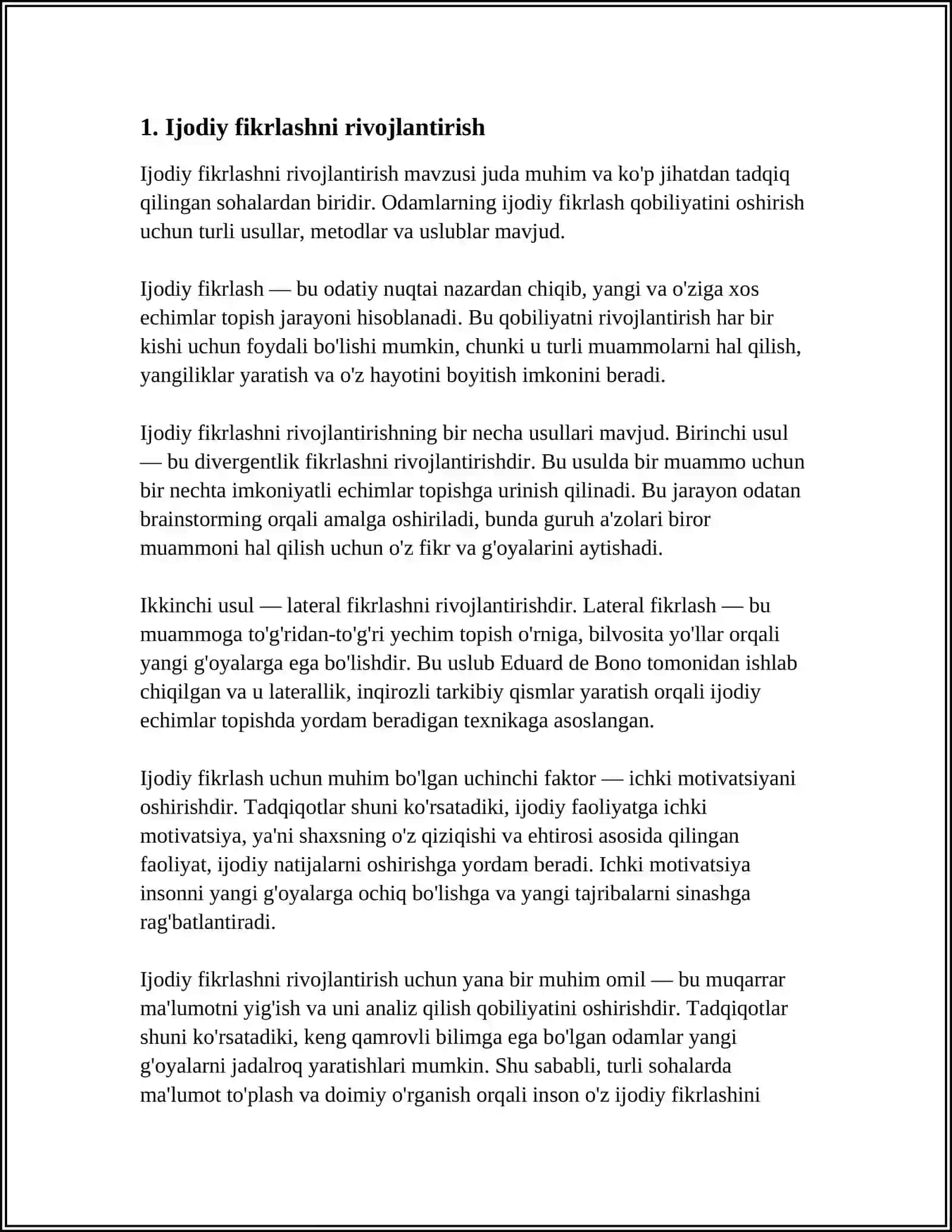 SAHNALASHTIRISH FAOLIYATI JARAYONIDA BALALARDA IJODIY FAOLLIKNI SHAKLLANTIRISH 4