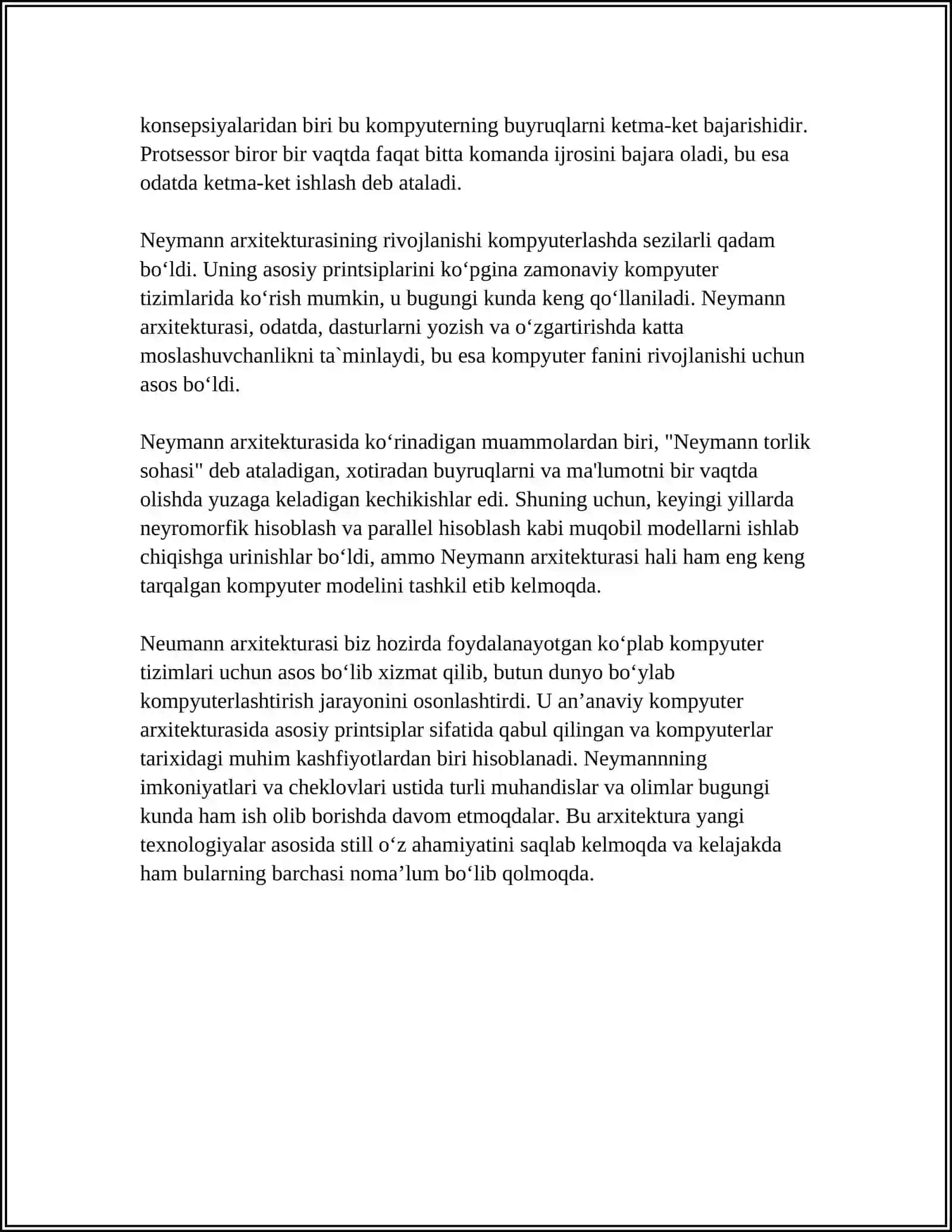 INGORMATIKADA FON NEYMAN ARXITEKTURASI 4