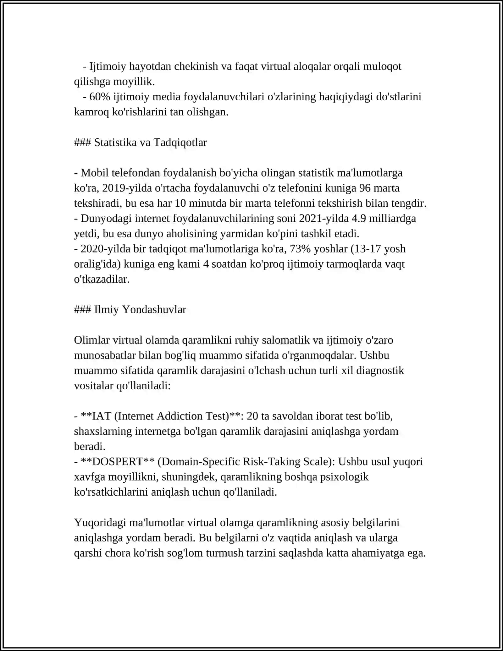 VERTUAL OLAMDA JOZIBADORLIGIGA QARAMLIK VA UNING OQIBATLARI 4