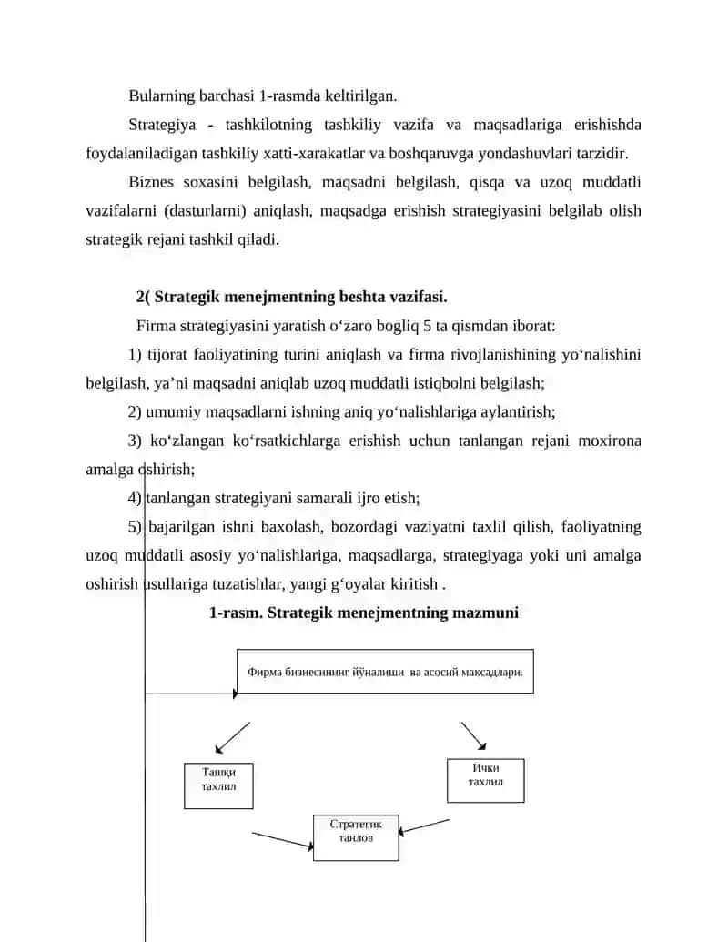 Strategiya yaratishda va qayta ishlash arayonida menejerning vazifalari 4