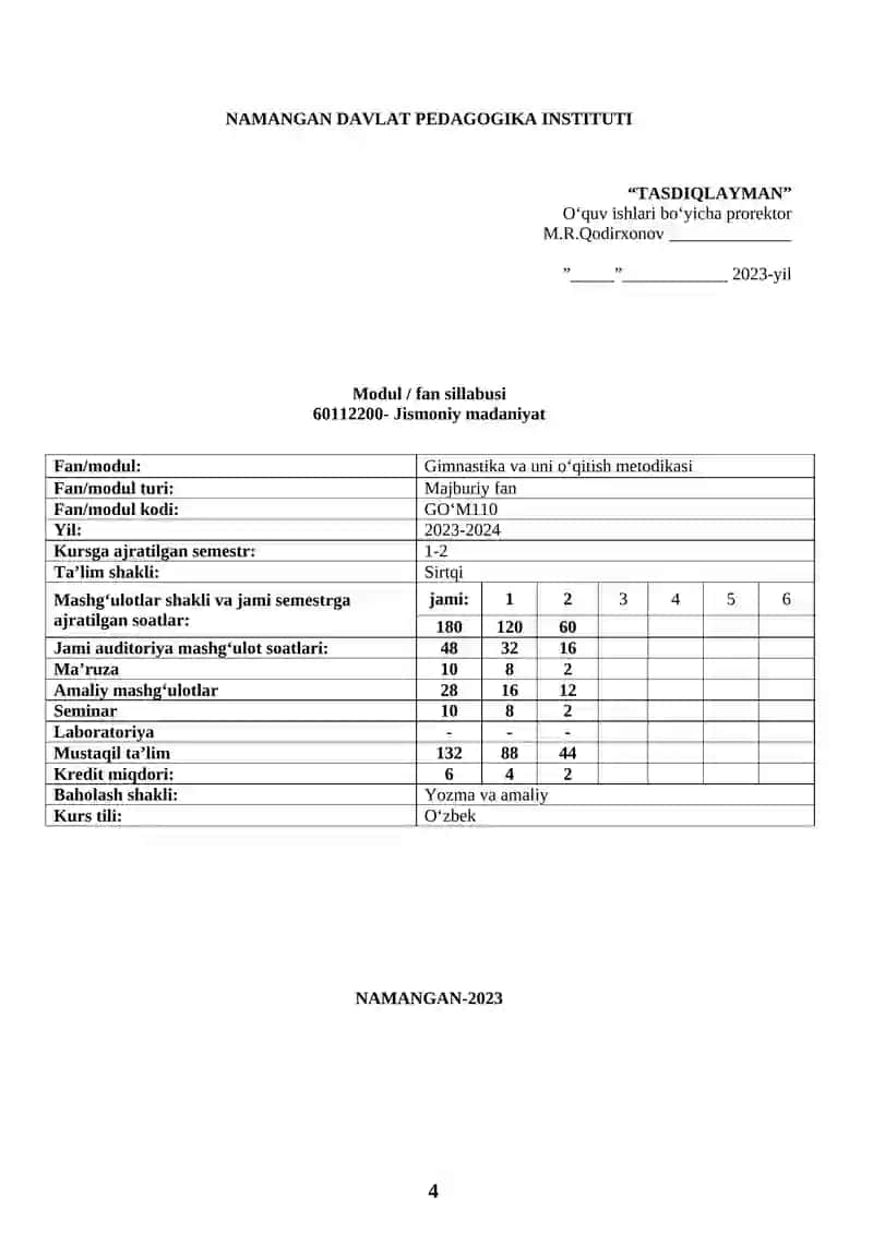 Gimnastika va uni o‘qitish metodikasi 4