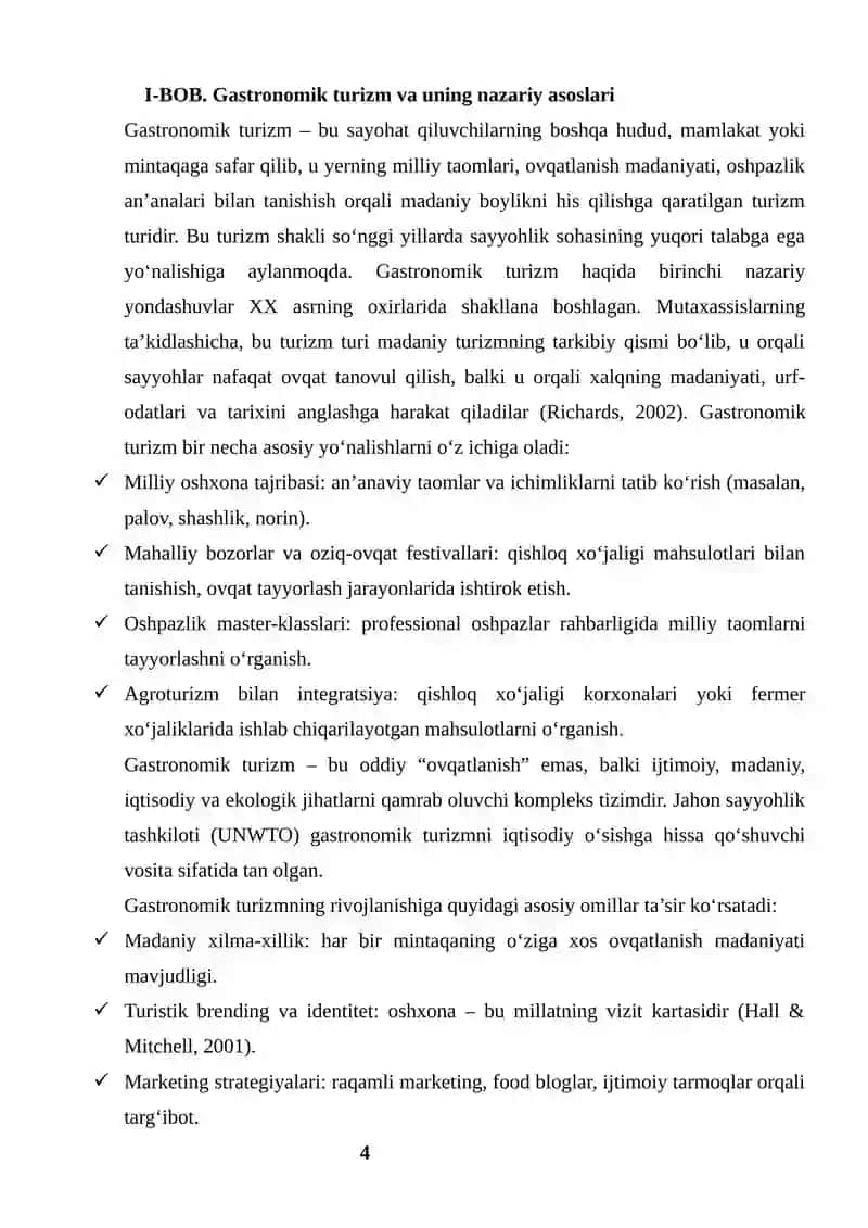 Gastronomik turizmni rivojlantirishda marketing strategiyalarining o‘rni 4
