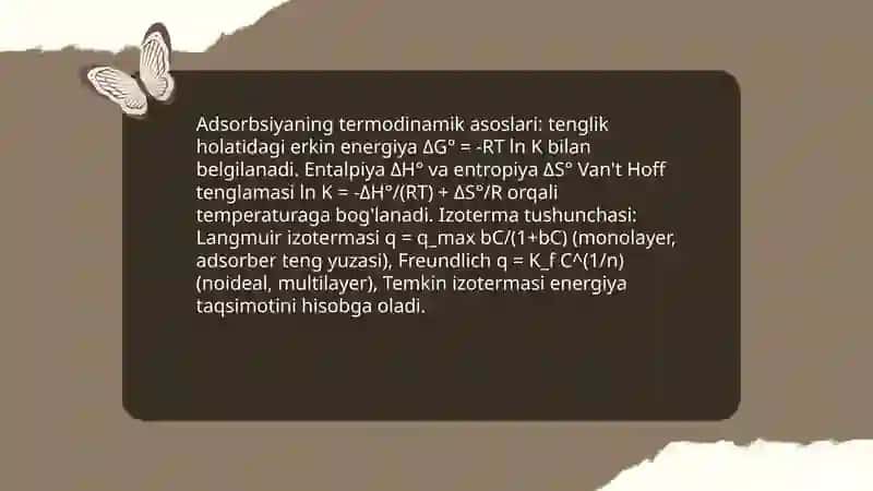 Sirt hodisalar va adsorbsiya 4