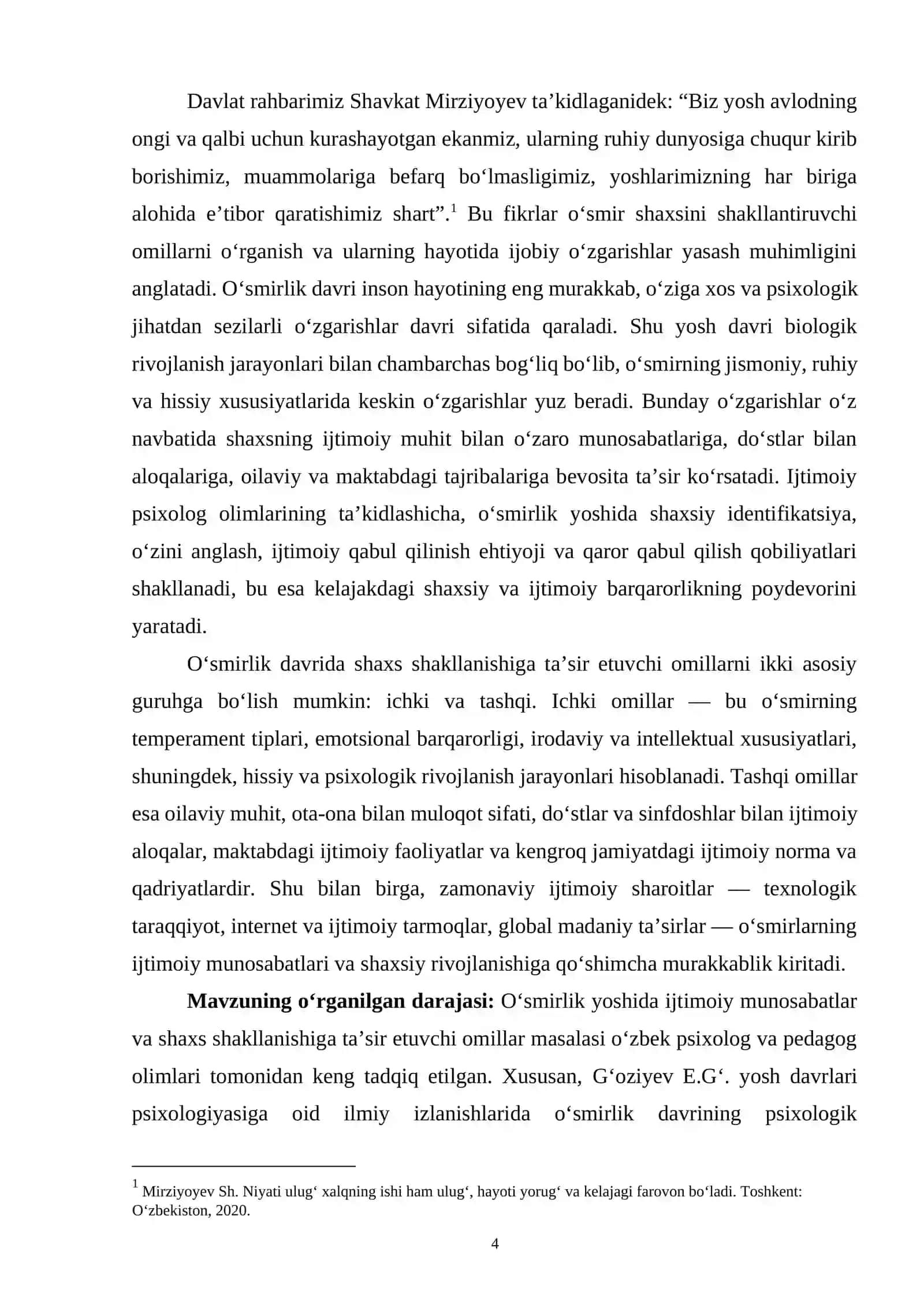 OʻSMIRLIK YOSHIDA IJTIMOIY MUNOSABATLAR VA SHAXS SHAKLLANISHIGA TAʼSIR ETUVCHI OMILLAR 4