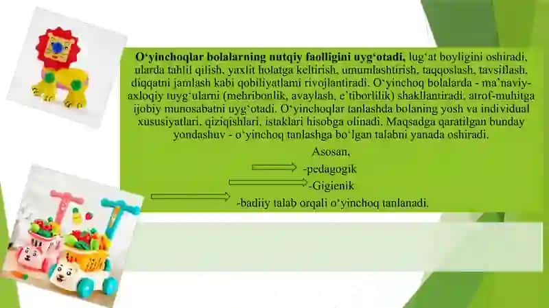 Pedagogik talab.0‘yinchoq obrazi va mazmuni 4