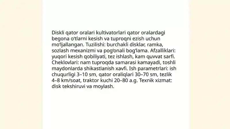 Tishli (shank) qator oralari kultivatorlari 4