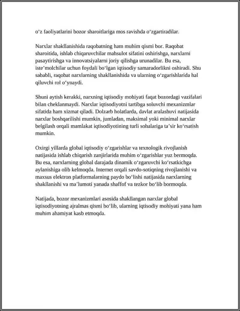 BOZOR IQTISODIYOTI SHAROITIDA NARXLARNING SHAKLLANISHI 4