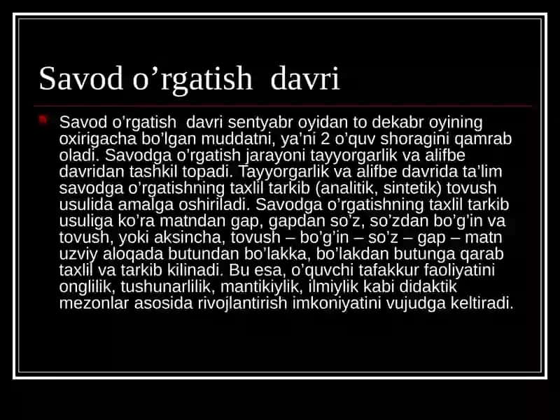 Savod o’rgatishmashqlarining asosiy turlari 4