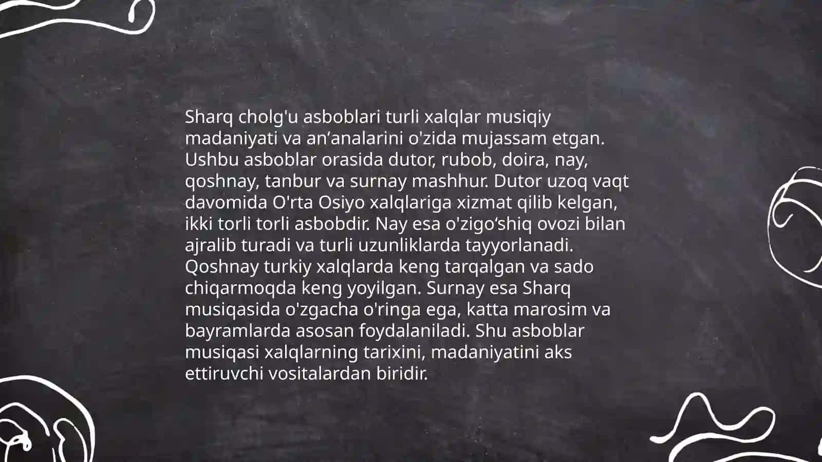Sharq mamlakatlari musiqasi va madaniyatini yoritib berish 4