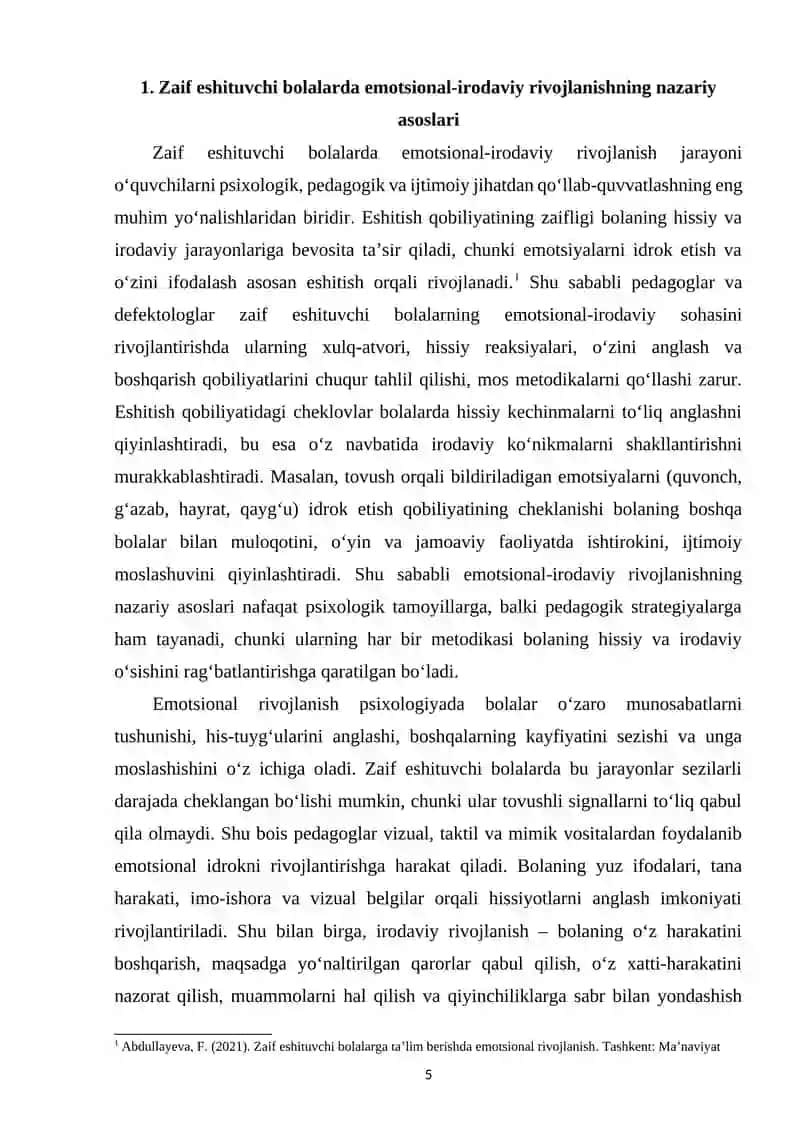 Zaif eshituvchi bolalarga ta’lim berishda emotsional-irodaviy sohasini rivojlantirish metodikasi 4