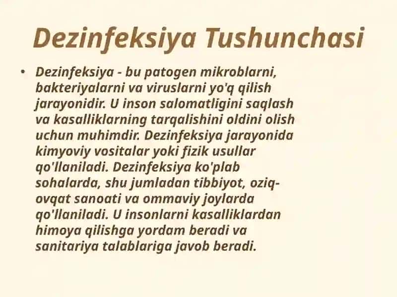 Dezinfeksiya ish bo’limi faoliyati bilan tanishish.Kamerali dizenfeksiya. Deratizatsiya dizensektsiya. 4