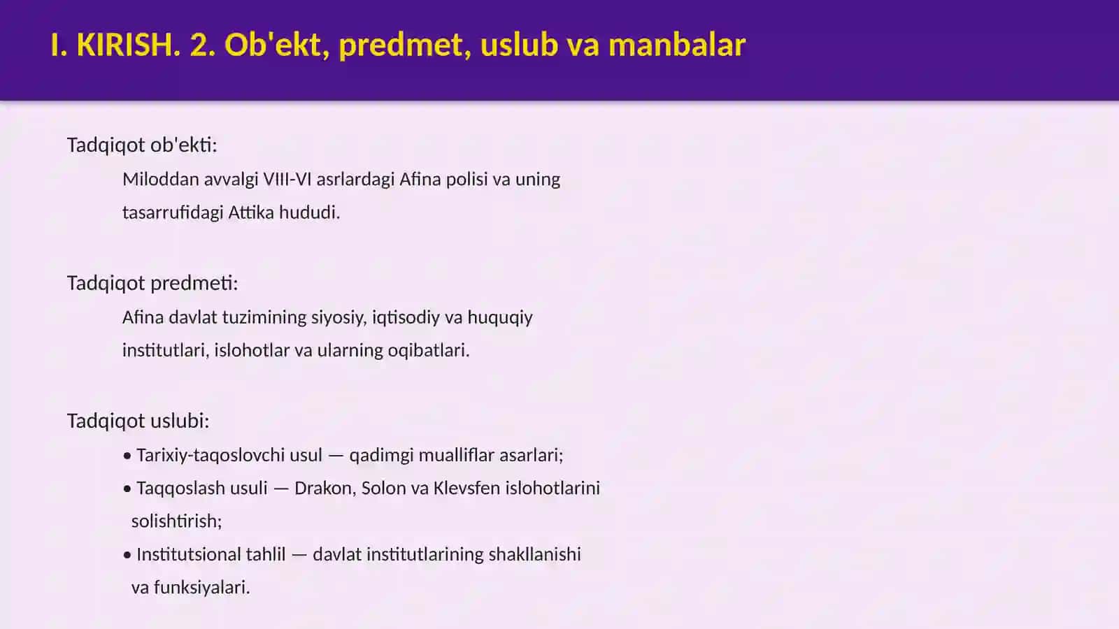 Miloddan avvalgi VIII-VI asrlarda Afinada davlat tizimi 4