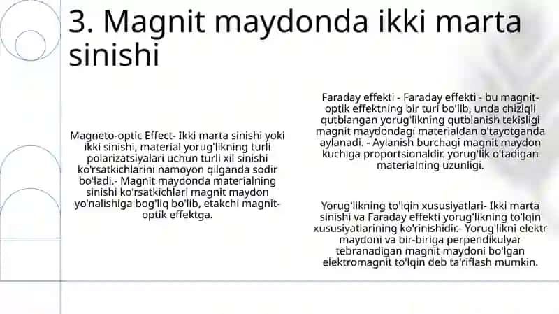 Elektr Va Magnit Maydonlarda Yorug‘Likning Ikkilamchi Sinishi Va Yorug‘Likning To‘Lqin Xossasi 4