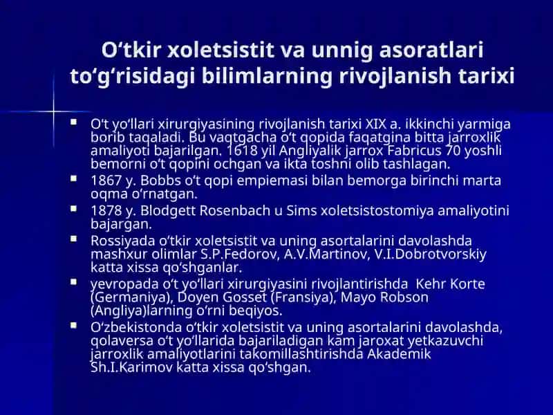 O‘tkir xoletsistit va uning asoratlari 4