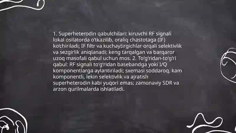 Radio uzatuvchi qurilmalar.Radio qabul qiluvchi qurilmalar 4