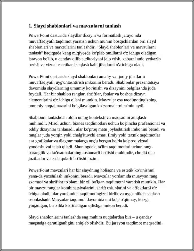 POWERPOINT DASTURIDA SLAYDLAR DIZAYNI VA FORMATLASH 4